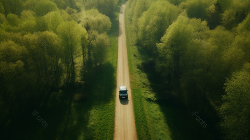 小清新创意汽车行驶在森林道路里摄影图,高清,摄影图,摄影图片,图片大全,摄影图免费下载